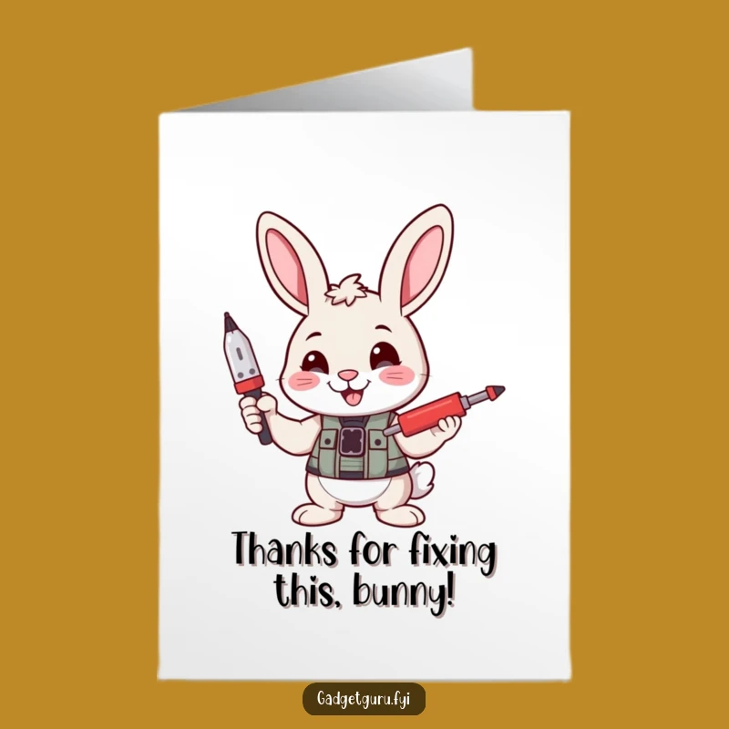Free Printable Bunny Card: Thanks for Your Help, Downloadable DIY Gift