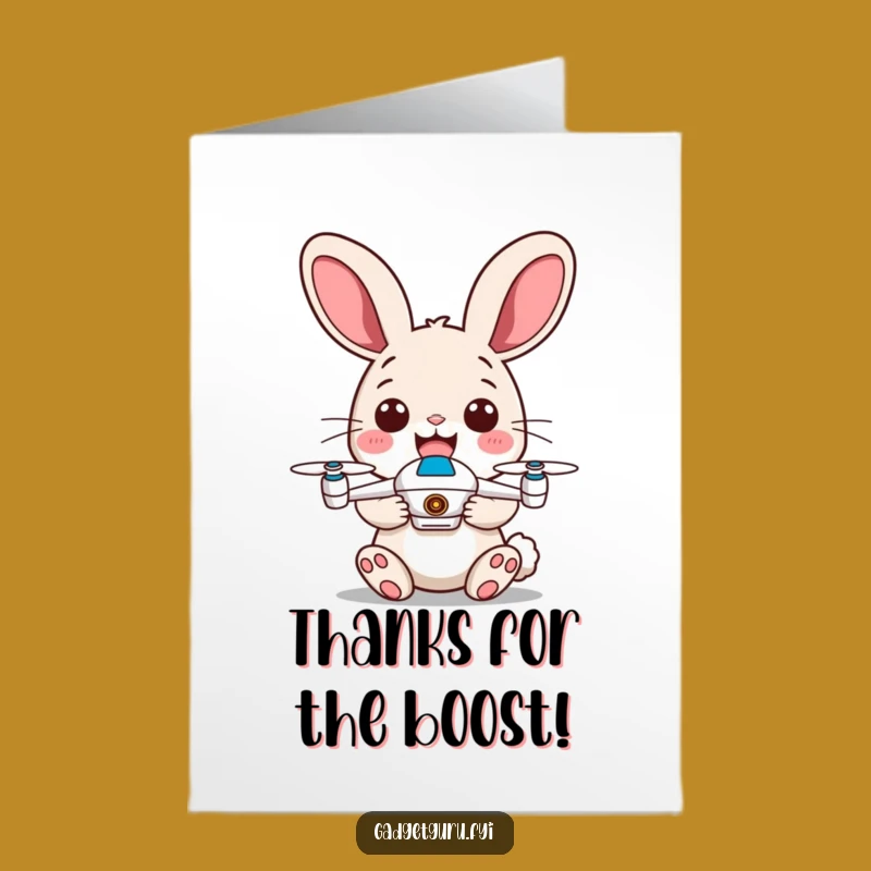 Hilarious Free Printable Thank You Card: Rabbit's Drone Delivery of Gratitude!