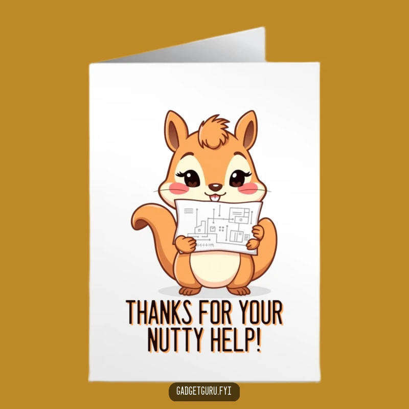 Free Printable Squirrel Thank You Card: Thanks for Planning Downloadable Gift