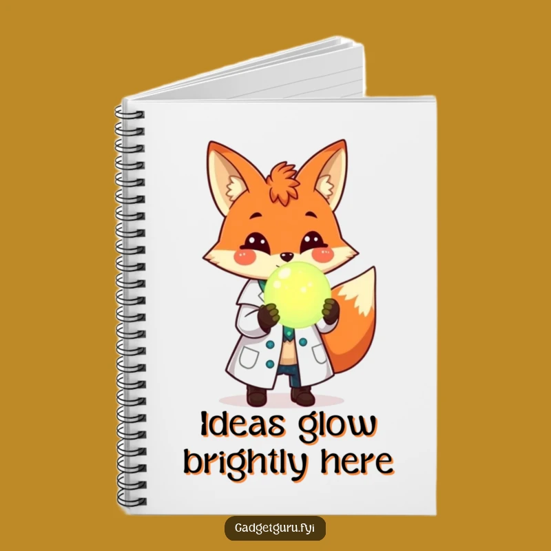 Funny Fox Scientist Notebook: Cheerful Lab Coat Fox With Orb, Perfect Funny Gift!