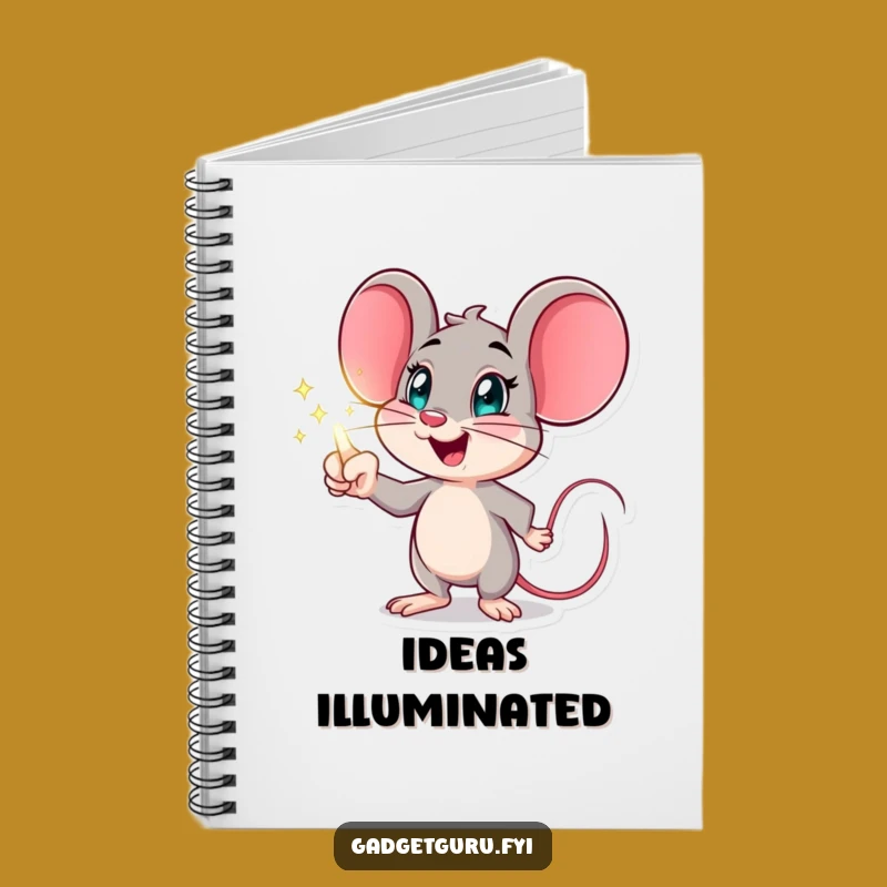 Funny Mouse Hologram Notebook, Excited Journal, Futuristic Humorous Gift