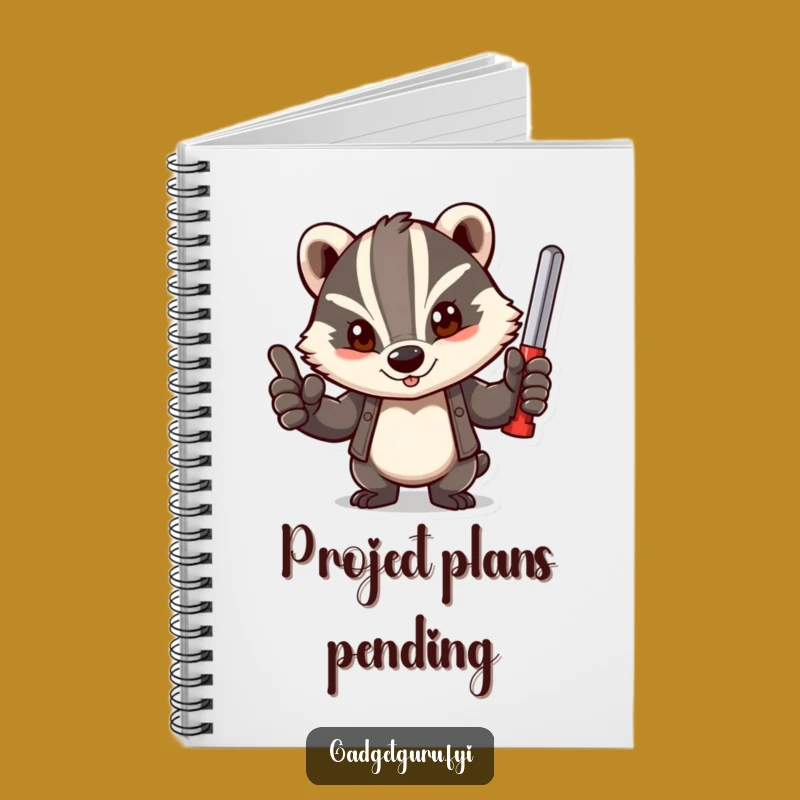 Funny Badger Tool Notebook - Jot Down Plans, Determined Edition