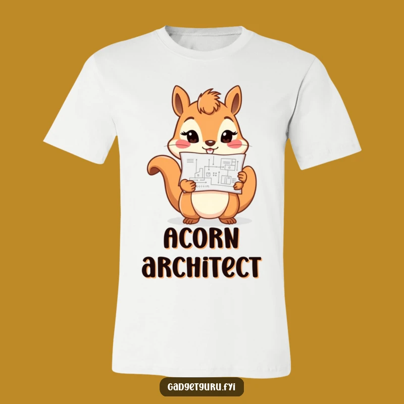 Funny Determined Squirrel Shirt: Blueprint Builder Character, Hilarious Tee, Great Gift