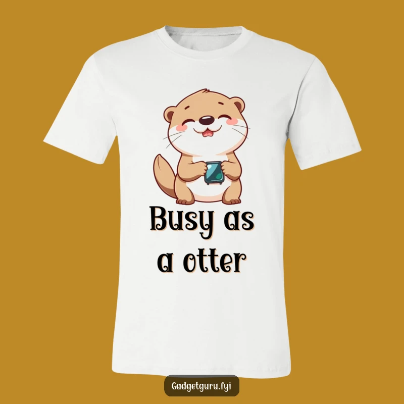 Funny Otter Smartwatch T-Shirt - Playful Tech Fun Tee Gift!