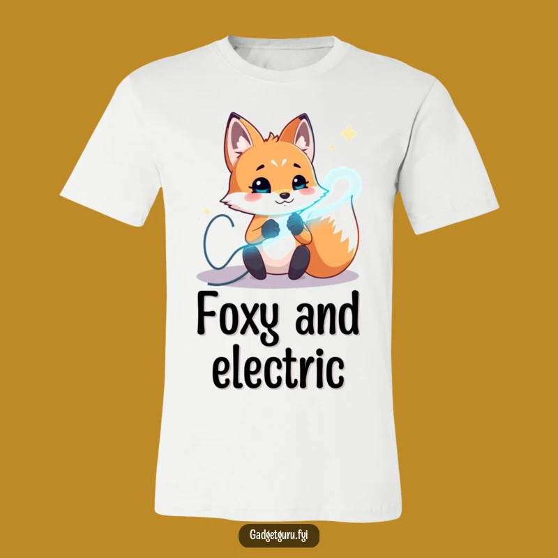 Funny Fox Inventor Tee, Glowing Wires Design and a Bold Funny Gift