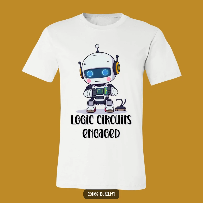 Funny Robot Builder T-Shirt - Happy Circuit & Tech Tee