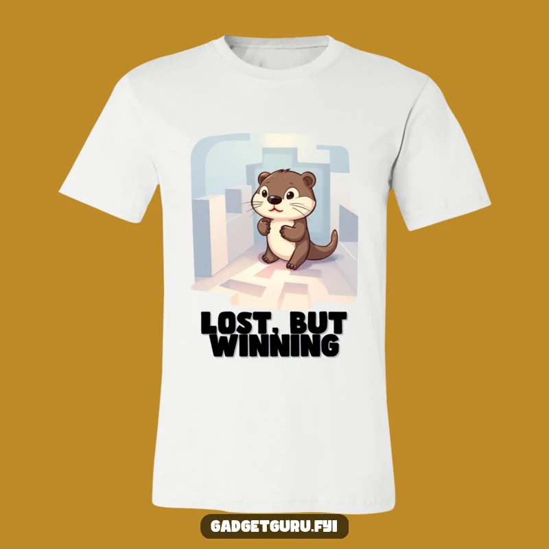 Funny Otter Maze T-Shirt: Determined Character's Illuminated Path