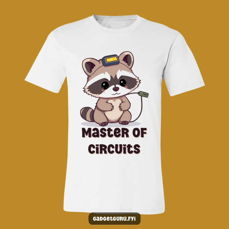 Funny Raccoon Troubleshooter T-Shirt - Focused Critter, Tech Tee Gift!