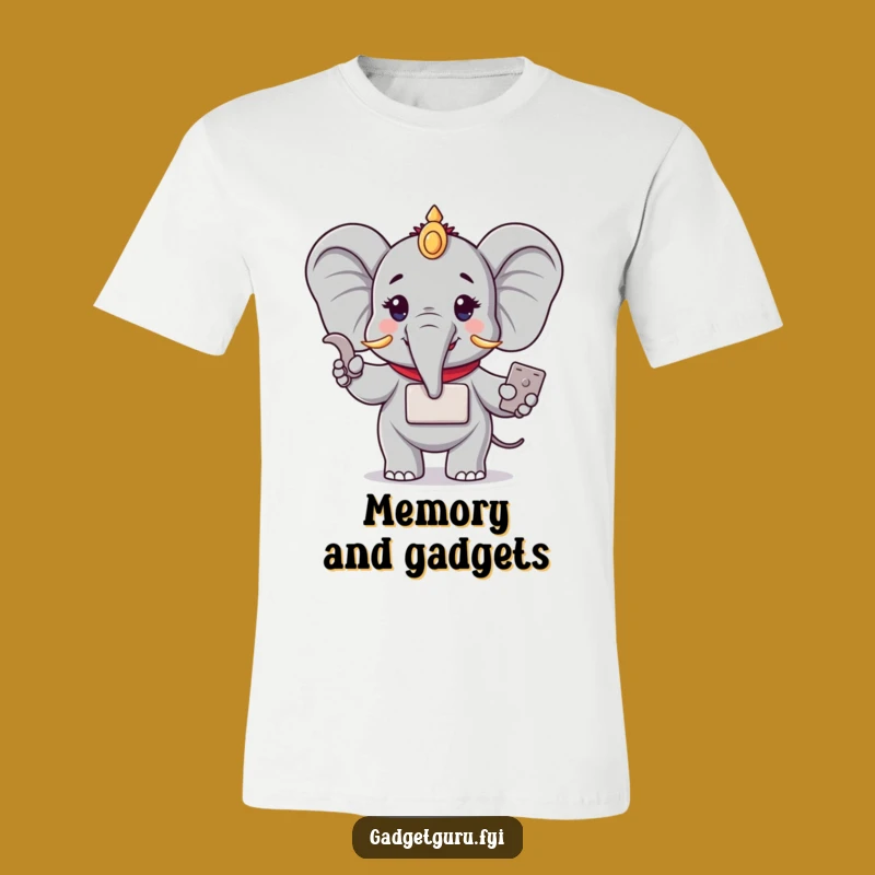 Funny Elephant Tech T-Shirt: Wear Your Gadget Wisdom