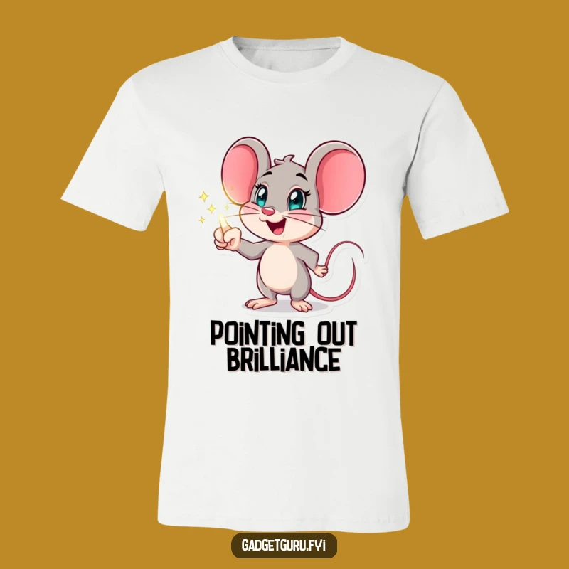 Funny Mouse Hologram T-Shirt, Excited Techie Apparel, Futuristic Humorous Gift