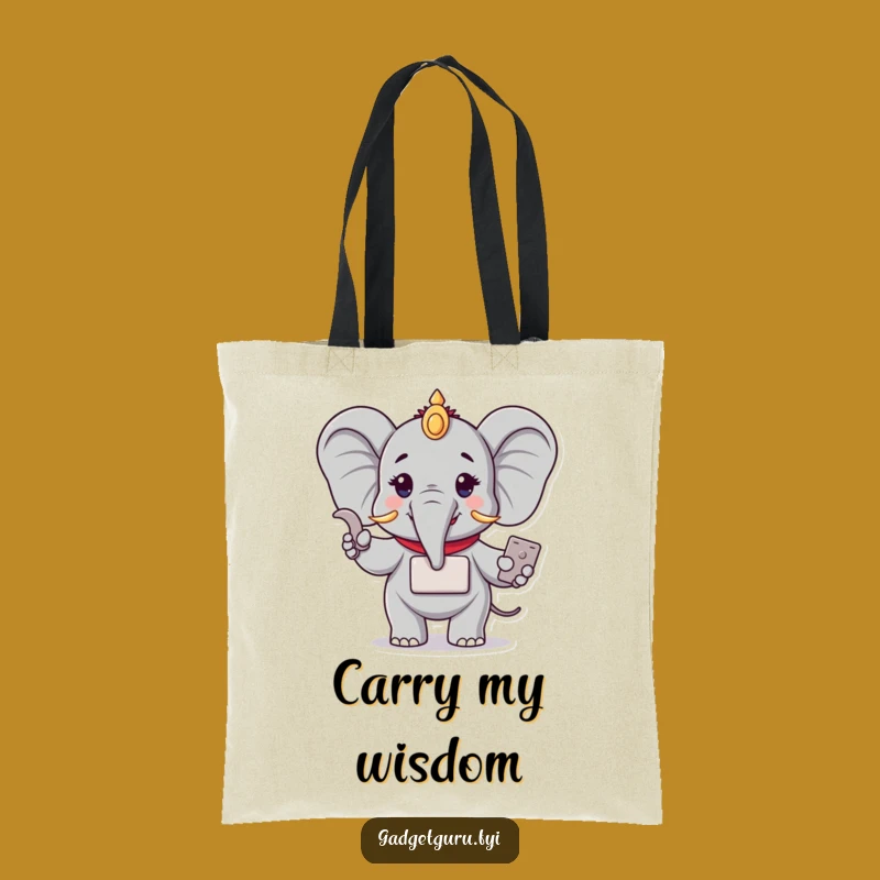 Funny Elephant Tech Tote Bag: Carry Your Gadgets with Wisdom
