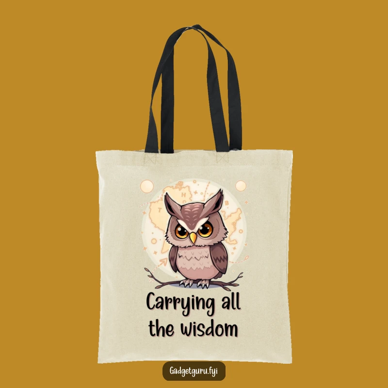 Funny Owl Tote Bag: Carry Your Curiosity with this Glowing Map Accessory