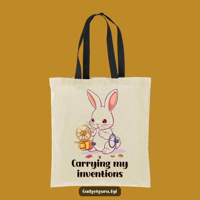 Funny Rabbit Inventor Tote Bag: Carry Your Ideas with Clever Humor, Ideal Gift!