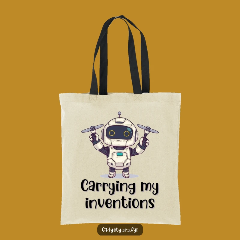 Funny Robot Drone Tote Bag: Techie Carrier - Stylish and Hilarious Gift!