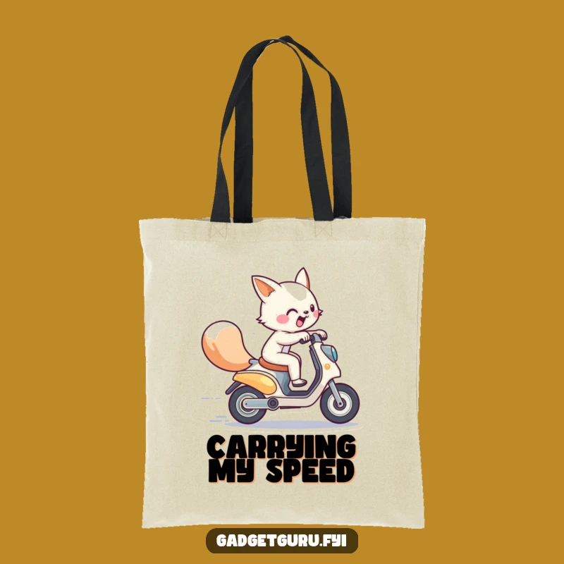 Funny Energetic Animal Scooter Zoom Tote Bag: Carry Your Speed!