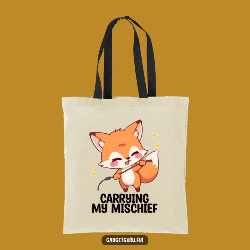 Funny Fox Zapping Wire Tote Bag - Hilarious Accessory for Pranksters