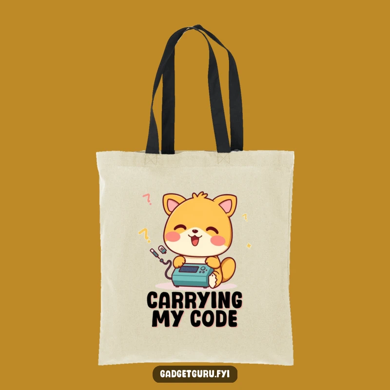Funny Happy Animal Programming Tote Bag: Carry Your Tech Joy!