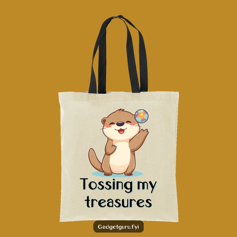 Funny Otter Digital Orb Tote Bag: Carry Playfulness with Humor Gift