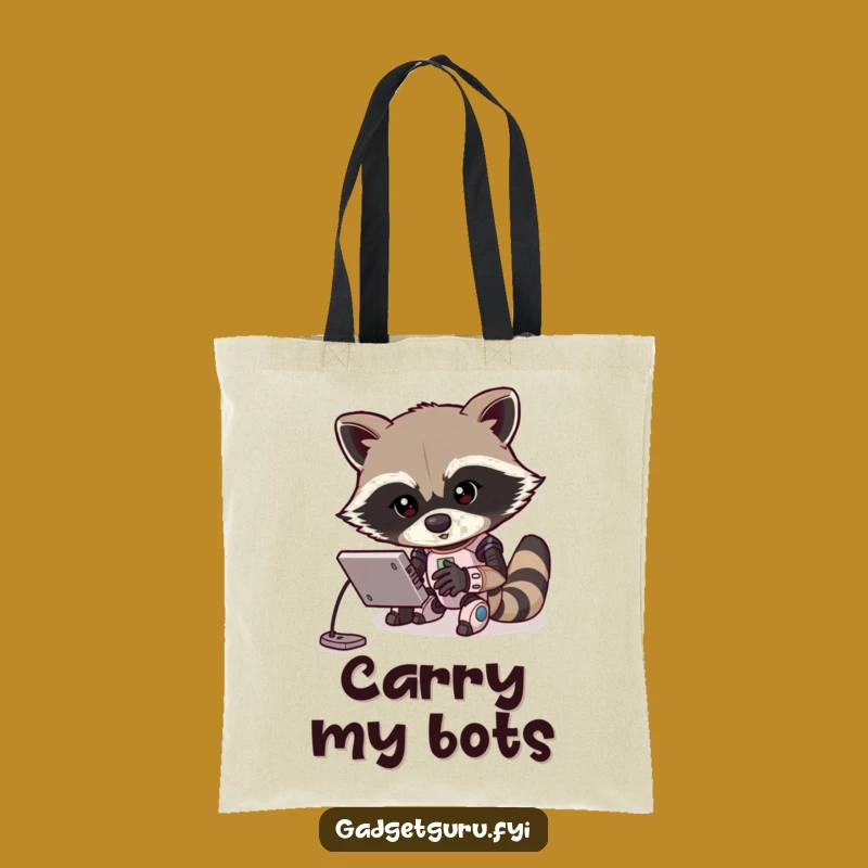 Funny Raccoon Programmer Tote Bag: Carry Your Tech Gear with Humor