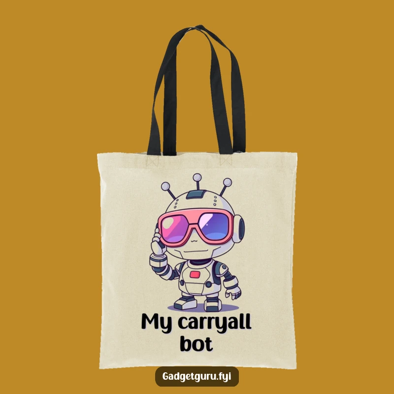 Funny Robot Vision Tote Bag, Stylish Accessory and Techy Funny Gift