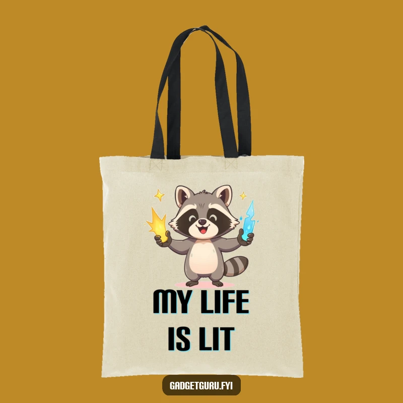 Funny Raccoon Tote Bag: Happy Juggler Power Carry-All for Busy Bees
